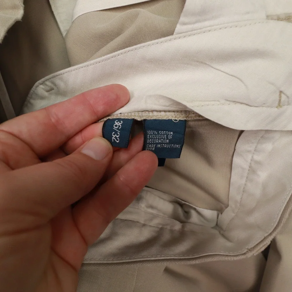 Polo Ralph Lauren Ethan Pant Pleat‎ Front Khaki Chino Men's size 36x32 Preppy